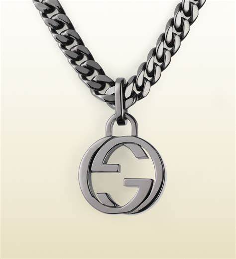 interlocking g necklace in silver gucci|Gucci interlocking g heart necklace.